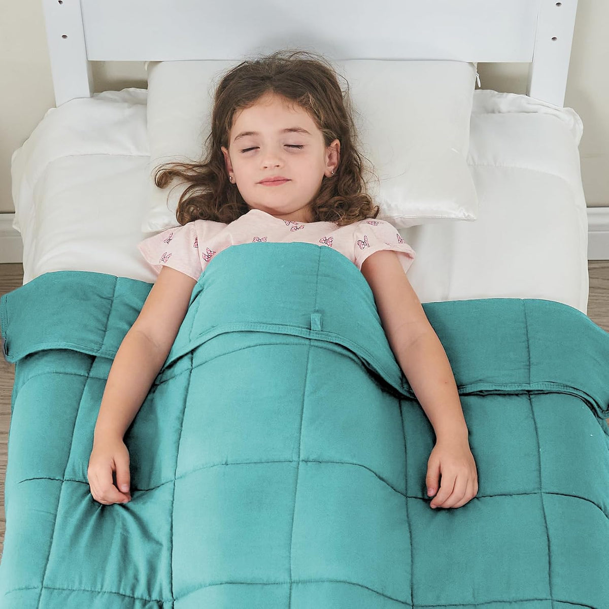 yescool Weighted Blanket (10 lbs, 41" x 60", Teal) Cooling Heavy Blanket for Sleeping Perfect for 90-110 lbs, Breathable Blanket with Premium Glass Bead, Machine Washable