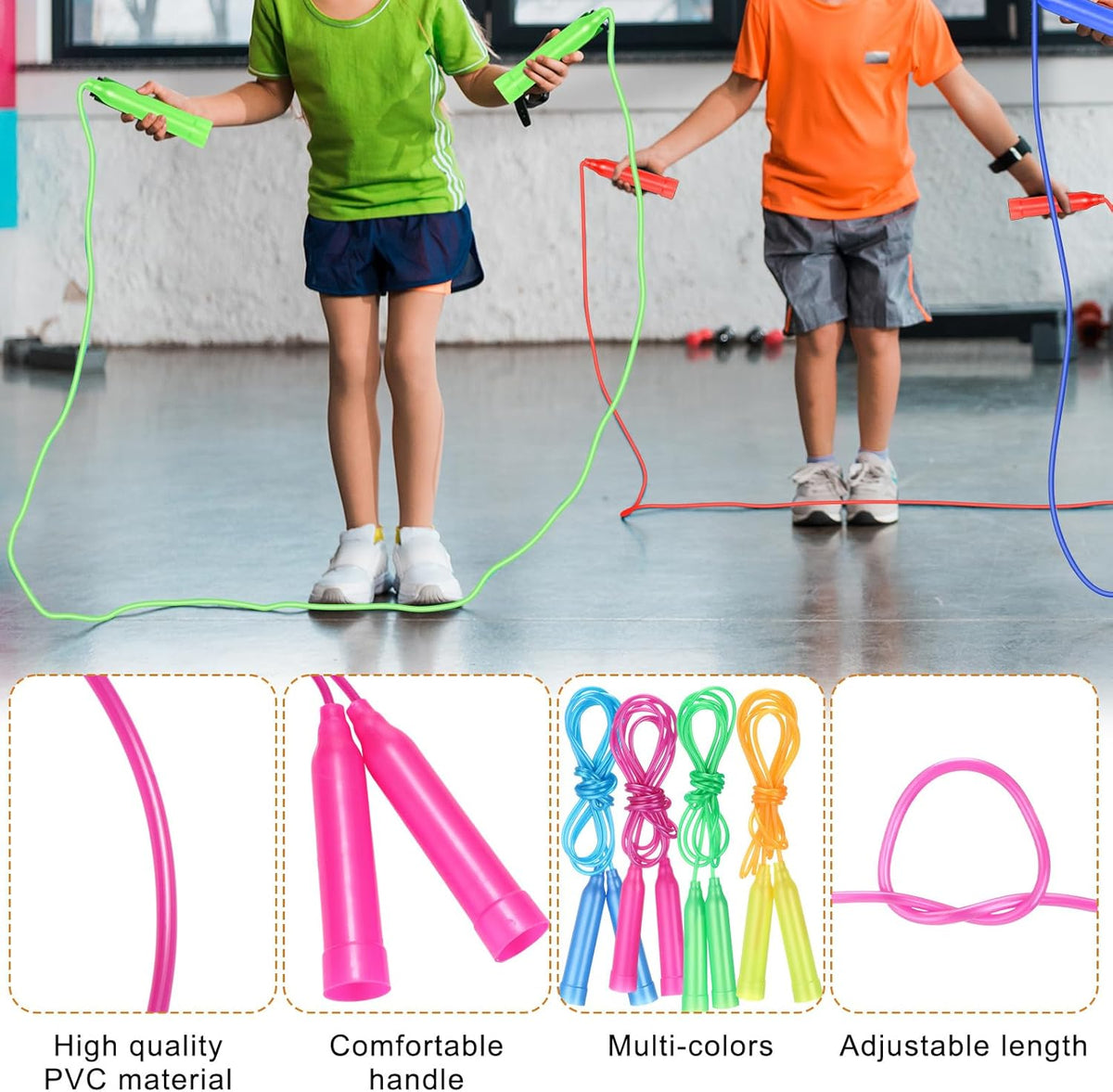 Hiboom 6 Sets Operation Christmas Deflated Soccer Ball with Pumps and Jump Ropes Official Size Soccer Ball Bulk for Outside Sports Training Party Supplies Christian Charity Donation Gift
