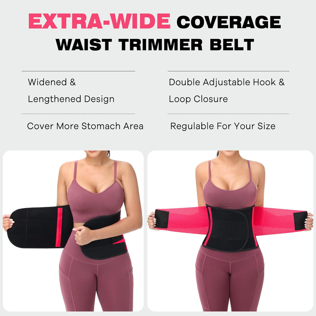 VENUZOR Waist Trainer Belt for Women - Waist Cincher Trimmer - Slimming Body Shaper Belt - Sport Girdle Belt (UP Graded)