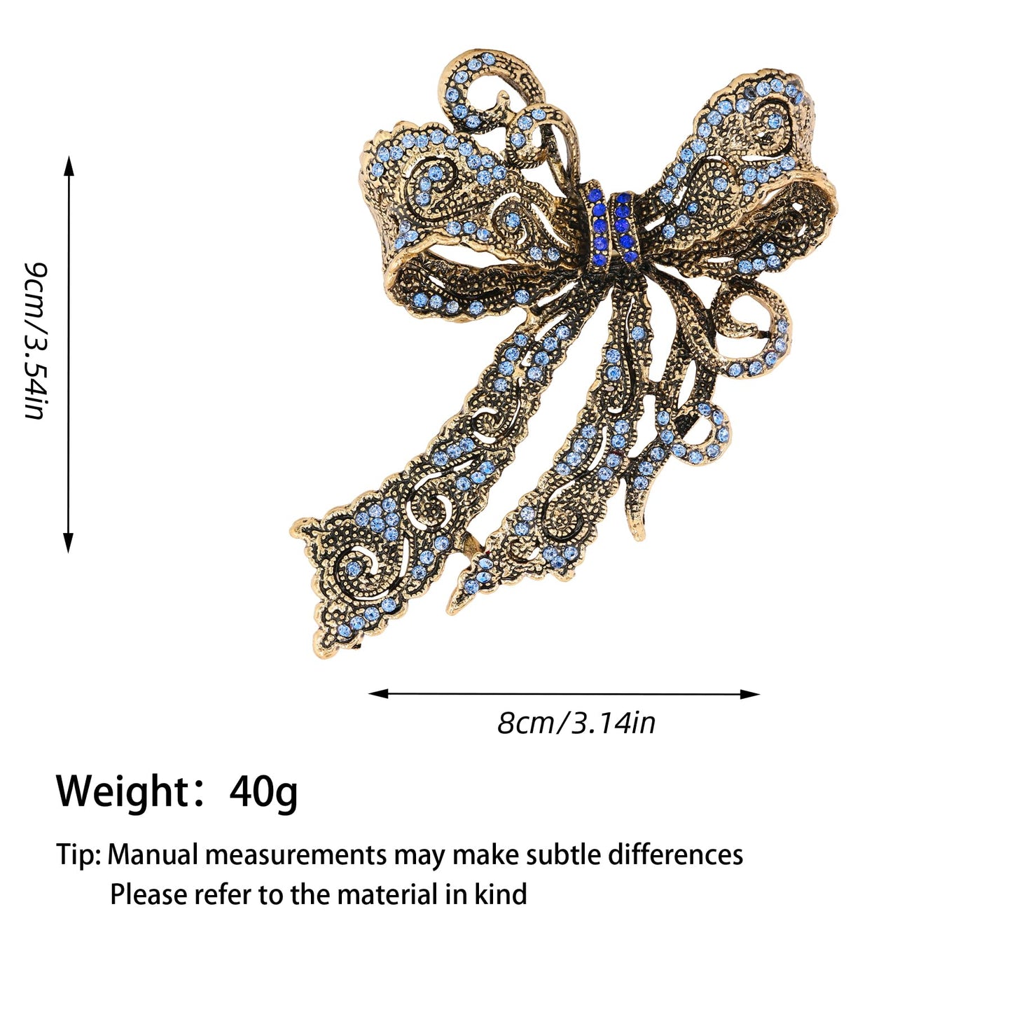 Vancy Utopia Rhinestone Bow Brooch Vintage Crystal Large Bowknot Brooches for Women Brooch Pin Wedding Fashion Jewelry Accessories,Women Gift