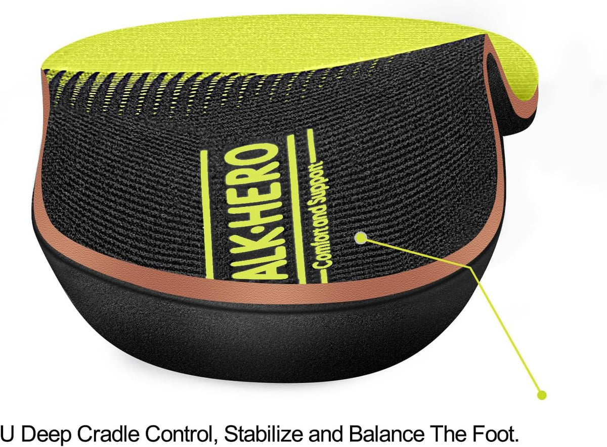 Plantar Fasciitis Feet Insoles Arch Supports Orthotics Inserts Relieve Flat Feet, High Arch, Foot Pain Lime Yellow