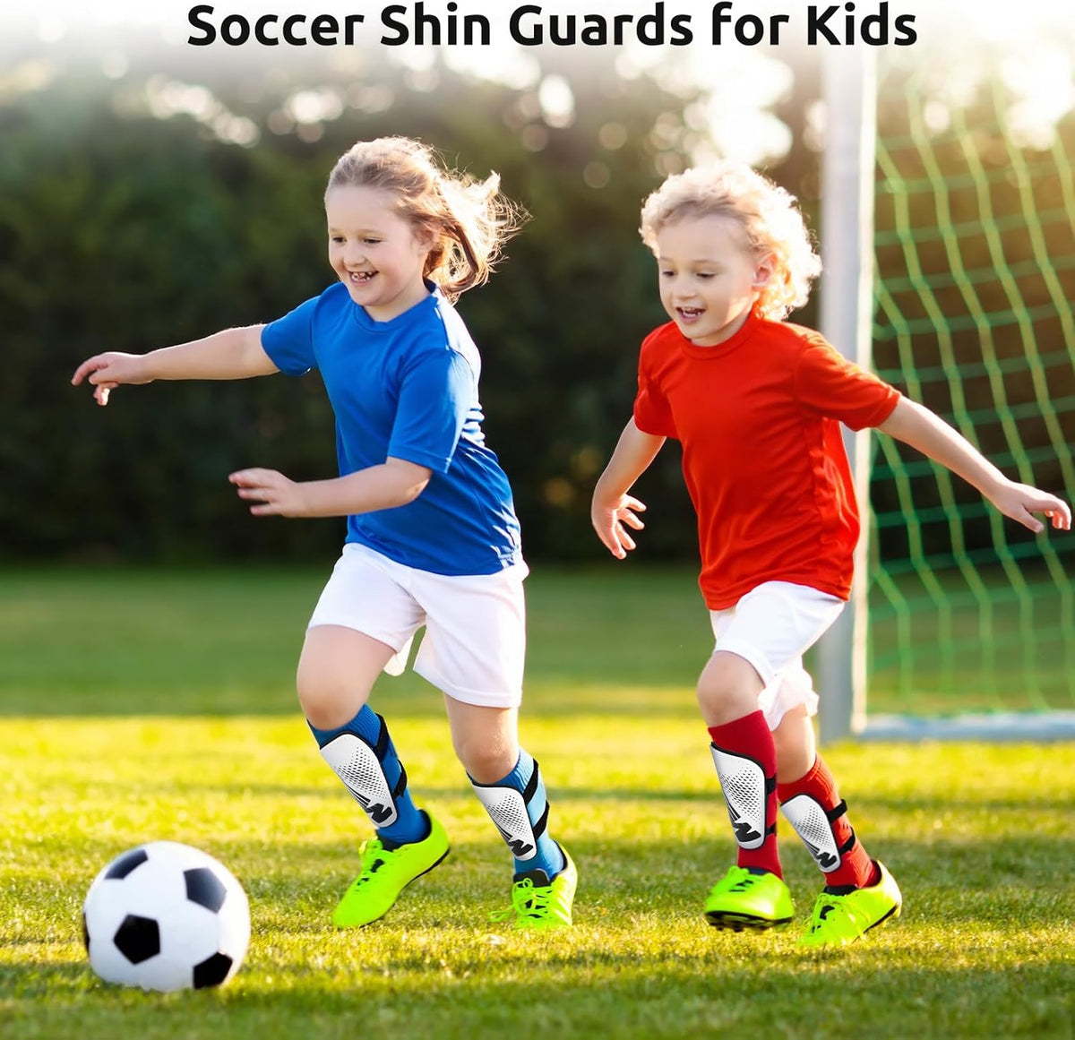 Shin Guards Soccer Youth Kids - Shin Guard for Boys Girls Teenagers Toddler 2-18 Years Old - Football Shin Pads Protection Equipment with Adjustable Straps