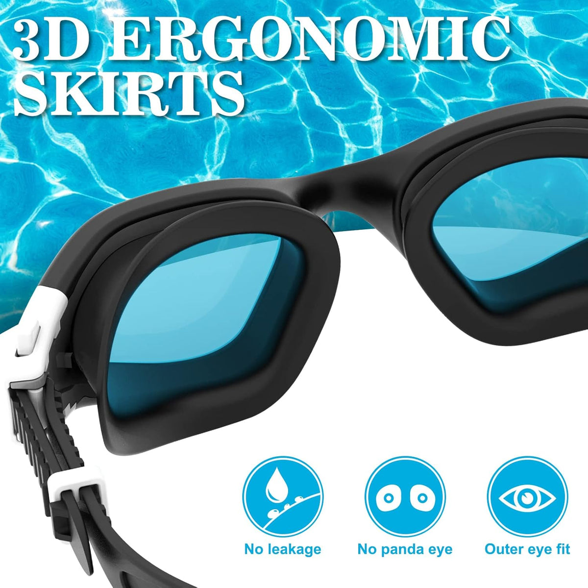 WIN.MAX Polarized Swimming Goggles Swim Pool Goggles Anti Fog Anti UV No Leakage Clear Vision for Men Women Adults Teenagers