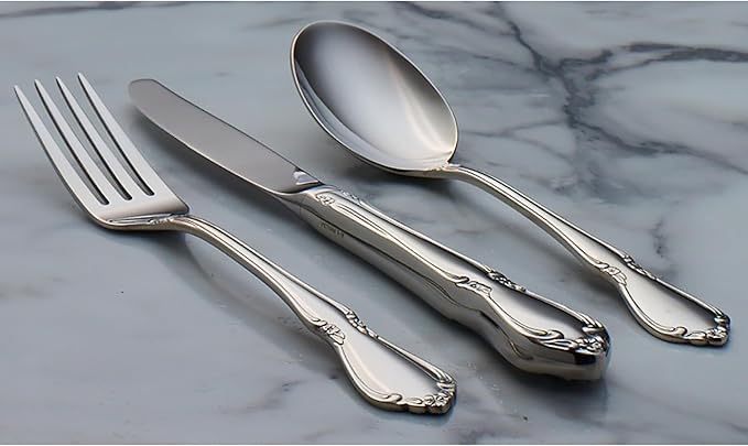 Oneida Chateau Fine Flatware Dinner Forks, Set of 4, 18/10 Stainless Steel, 2610004A