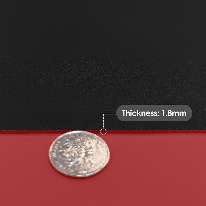 Leather Desk Mat,1.8mm Thick,15.75x63 Inch Desk Cover,Desk Protector Mat,Dresser Cover Top,Vanity Protector Mat,Vanity Cover,Vanity Cover Top Protector(Black+Wine Red,15.75x63)