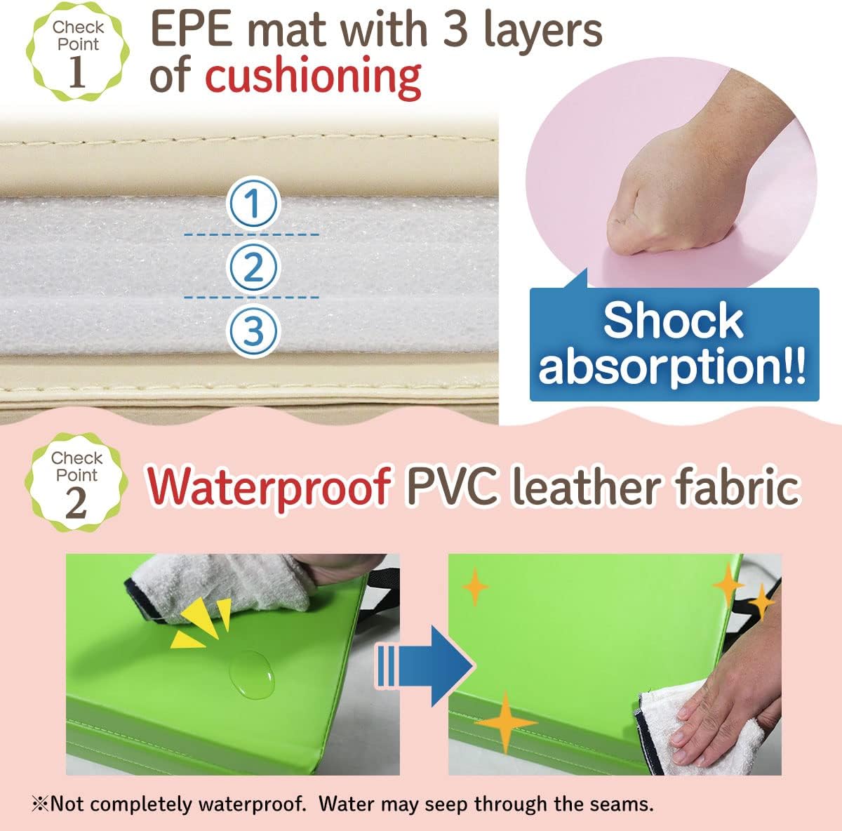 KaRaDaStyle Gymnastics Mat Folding Stretch Mats 75"x31"x1.2" Exercise Muscle Training Children Play Horizontal Bar Mat Yoga Sports Soundproof Home Use