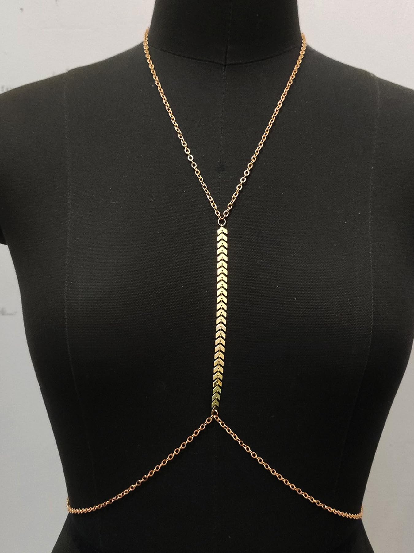 MODRSA Gold Body Chain Jewelry for Women Body Jewelry for Women Sexy Dainty Waist Chain Bra Chains Lingerie Summer Bikini Gold Chest Chains Bodychain Trendy Simple