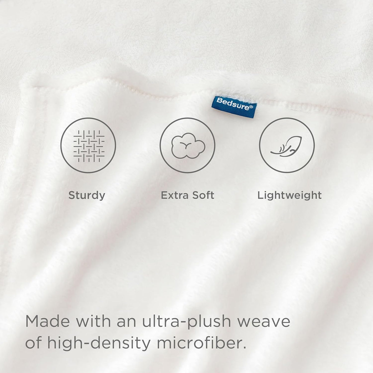 Bedsure Fleece Blankets Queen Size White - Bed Blanket Soft Lightweight Plush Fuzzy Cozy Luxury Microfiber, 90x90 inches