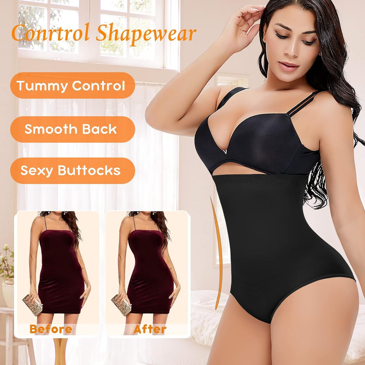 Tummy Control Shapewear Panties for Women High Waisted Body Shaper Slimming Shapewear Underwear Girdle Panty