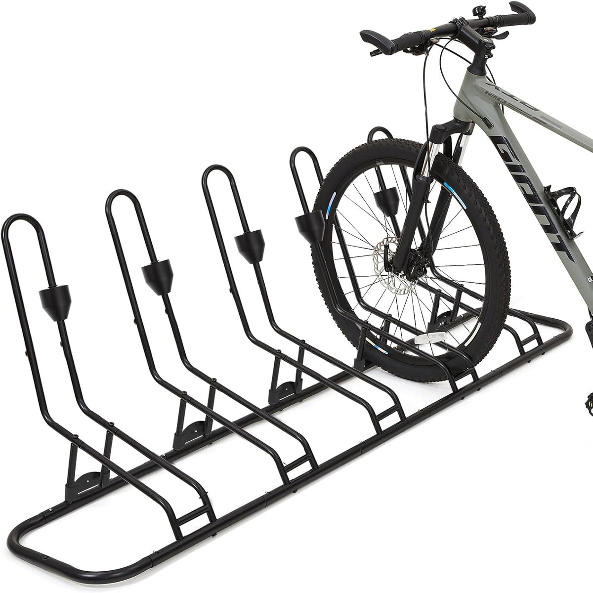 Floor Bike Rack for 5 Bikes, Safeguard Disc Brakes & Derailleurs Design, Waterproof Bicycle Stand Indoor/Outdoor/Garage Use, Fits 12"-29" Tires, Upgraded 0.63" Steel Tubes for Stability