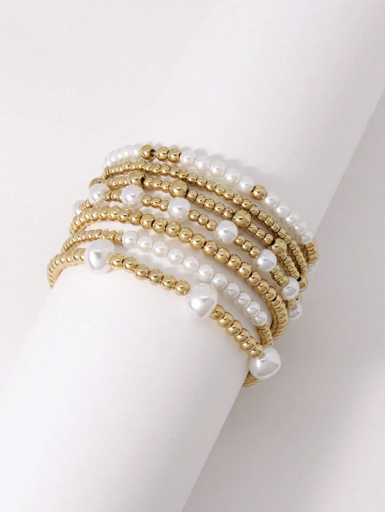 7PCS Faux Pearl Bracelet Set