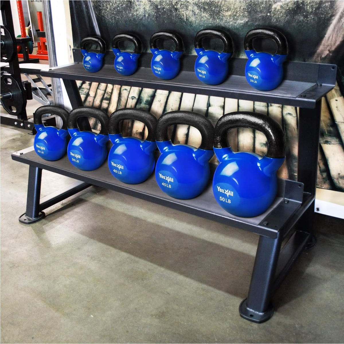 Yes4All Kettlebell Set Vinyl Coated Weights Combo for Full Body Workout Equipment Push up, Grip Strength Training, Dumbbell Weights Exercises