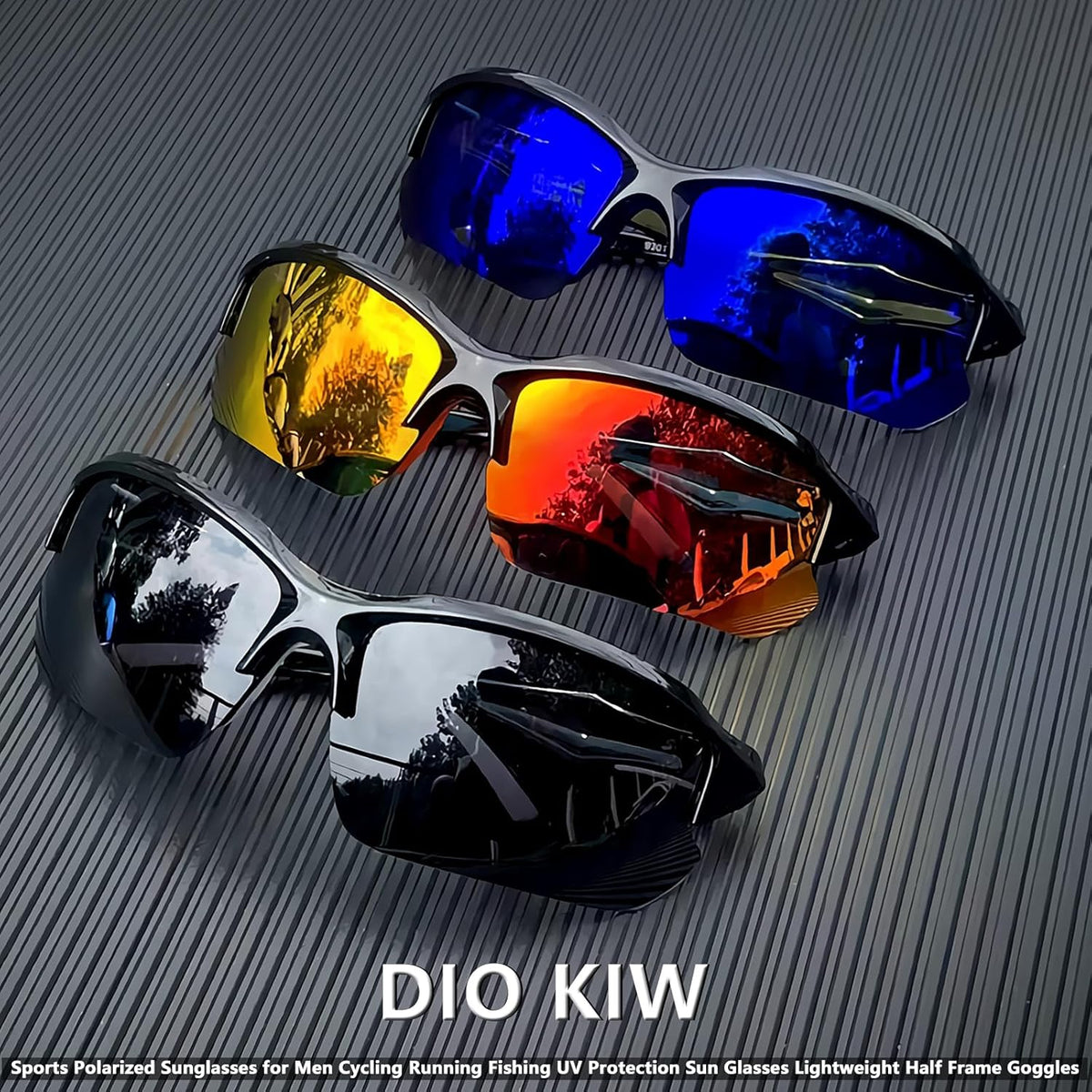 Sports Polarized Sunglasses for Men Cycling Running Fishing UV Protection Sun Glasses Lightweight Half Frame Goggles