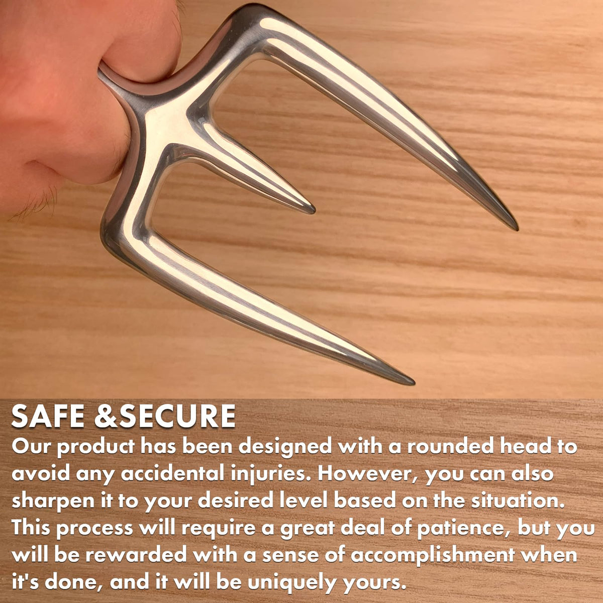 qAp quality art Practical-18/8 Stainless Steel Meat Carving Fork for Securely Holding and Slicing Large Cuts (6 Inch)