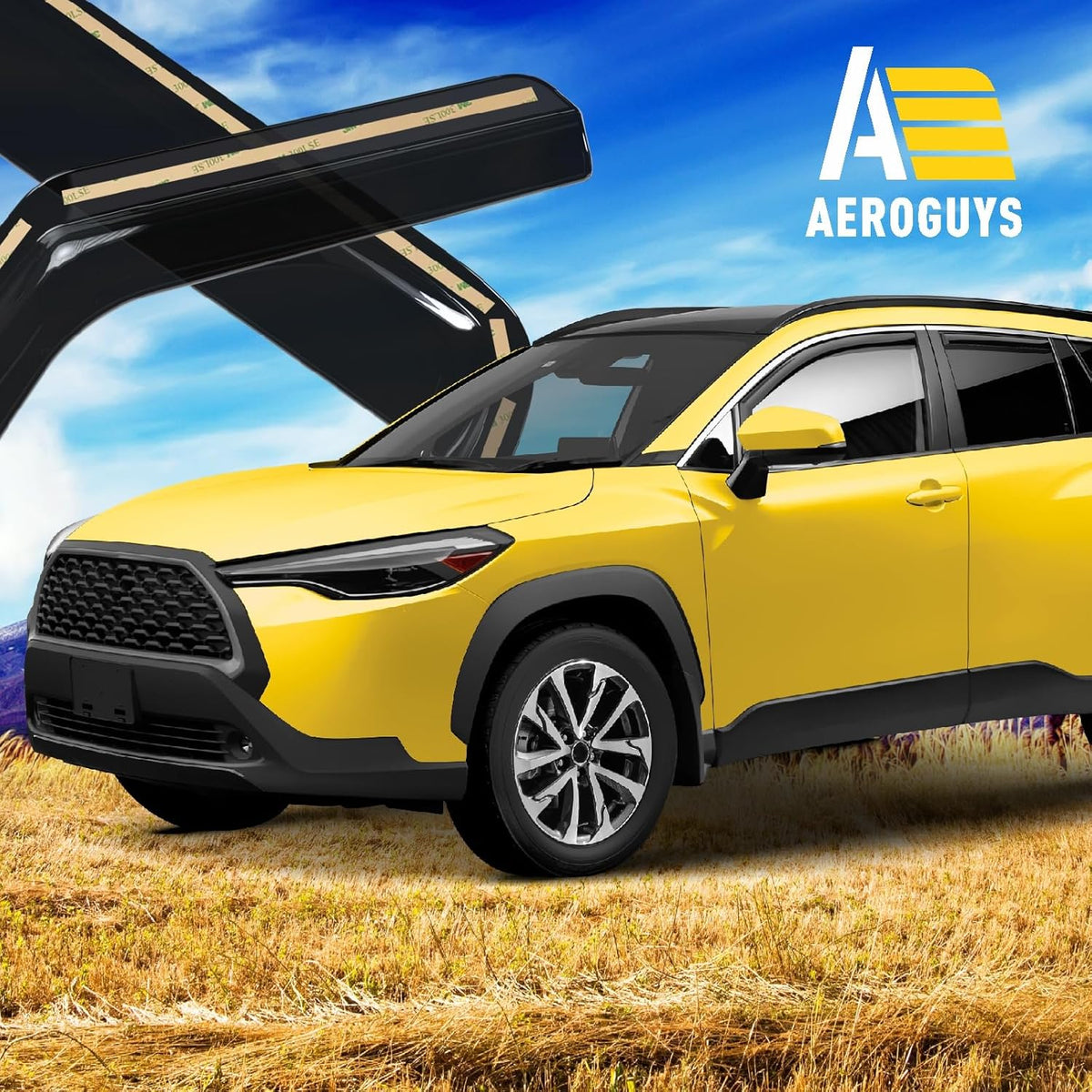 Extra Durable Window Deflectors in-Channel Window Visors Rain Guards Fit for Toyota Corolla Cross 2022-2025, Sun Visors, Wind Vent for Shades, Exterior Car Accessories - 4pcs. AG0493