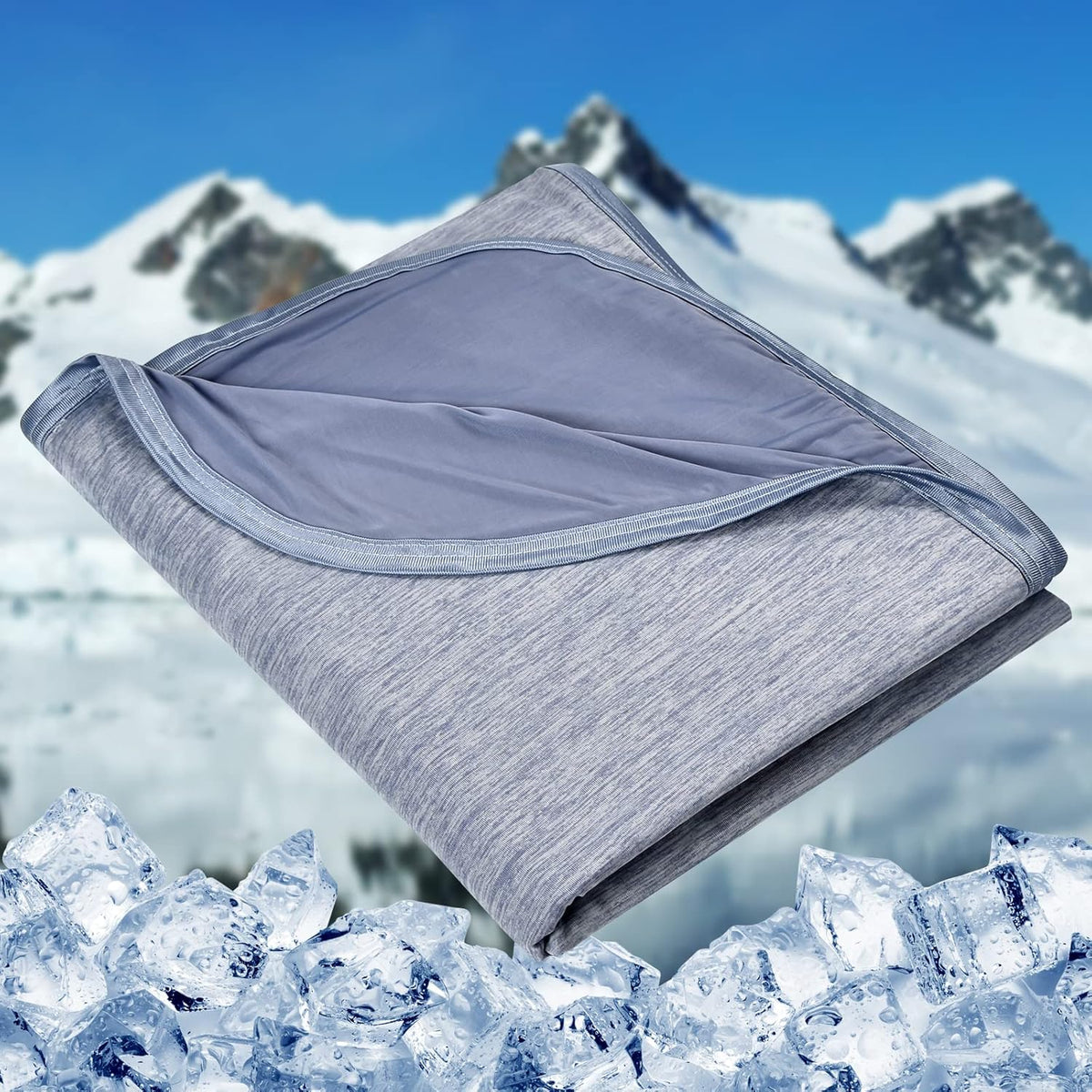 HOMFINE Cooling Blankets for Hot Sleepers - Summer Blanket Thin Lightweight Breathable Soft Double Side Enhanced Cooling for Bed Couch Sofa, Keep Cool for Night Sweats (Blue, 50 x 70 inches)