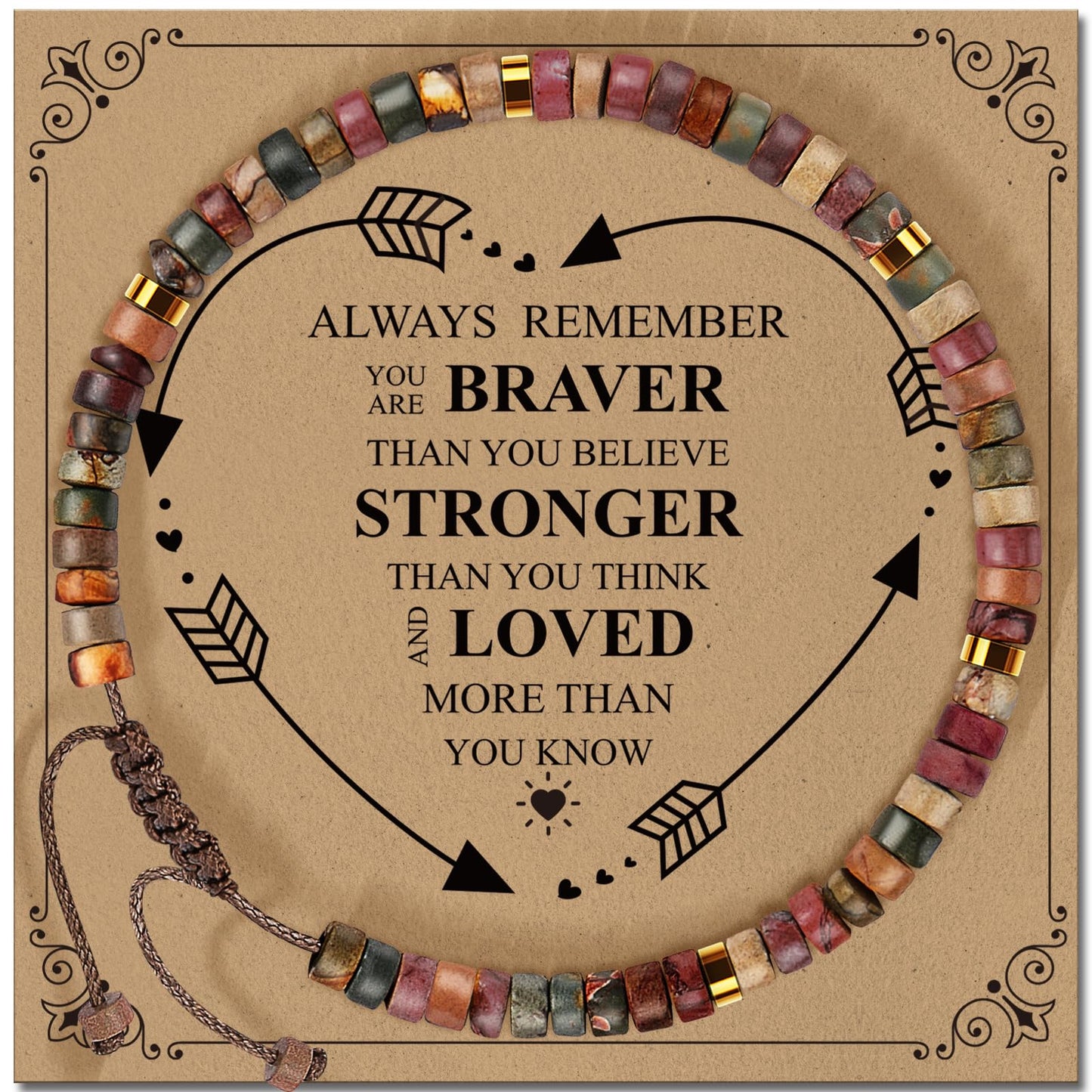 ZOKCC Inspirational Gifts Bracelets for Women : Healing Natural Stone Beaded Bracelets - Thinking of You Get Well Soon Birthday Christmas Gifts for Women Daughter Friends Sister Bestie
