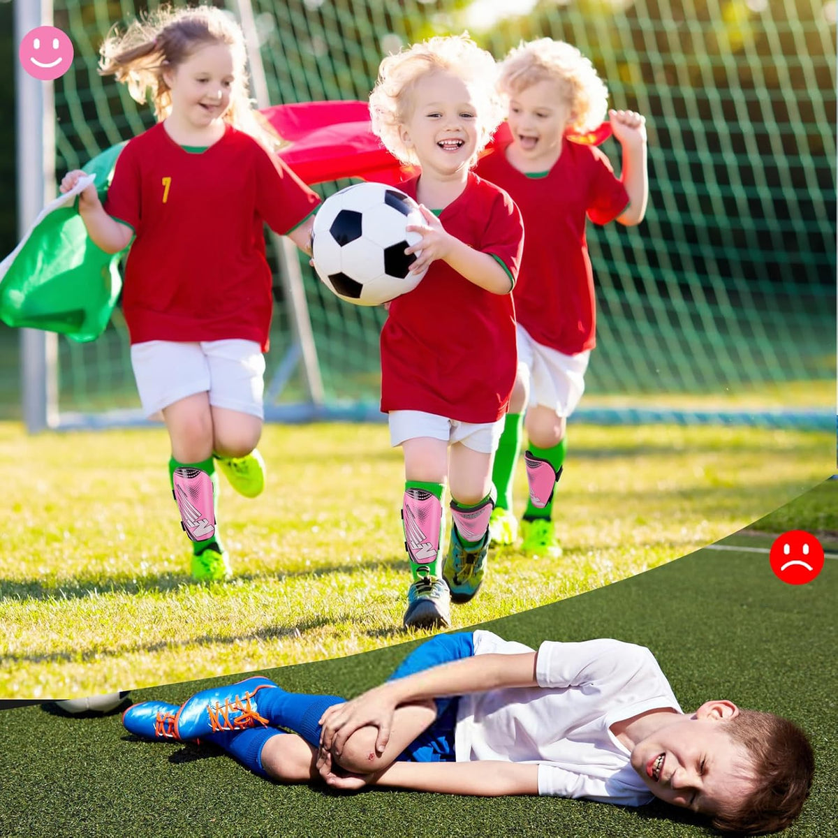 Shin Guards Soccer Youth Kids - Shin Guard for Boys Girls Teenagers Toddler 2-18 Years Old - Football Shin Pads Protection Equipment with Adjustable Straps