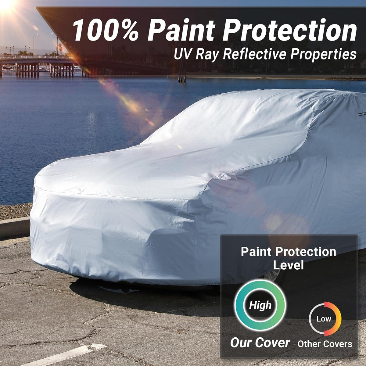 iCarCover Premium Car Cover for 1977-1986 Pontiac Parisienne 2-Door, 4-Door Heavy Duty Waterproof All-Weather Automobiles Custom Fit Indoor Outdoor UV Snow Protection Covers with Straps and Bag