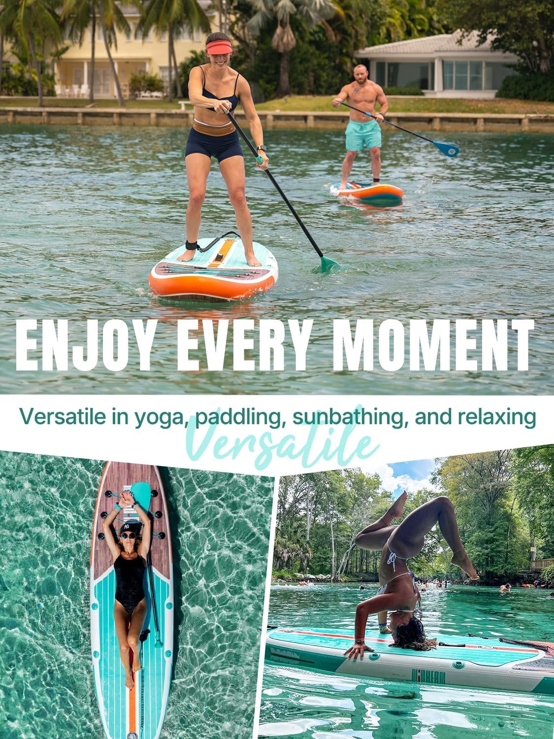 Niphean Inflatable Stand Up Paddle Board with SUP Accessories, Anti-Slip EVA Deck, 10’6’’ Inflatable Paddle Boards for Adults & Youth of All Skill Levels
