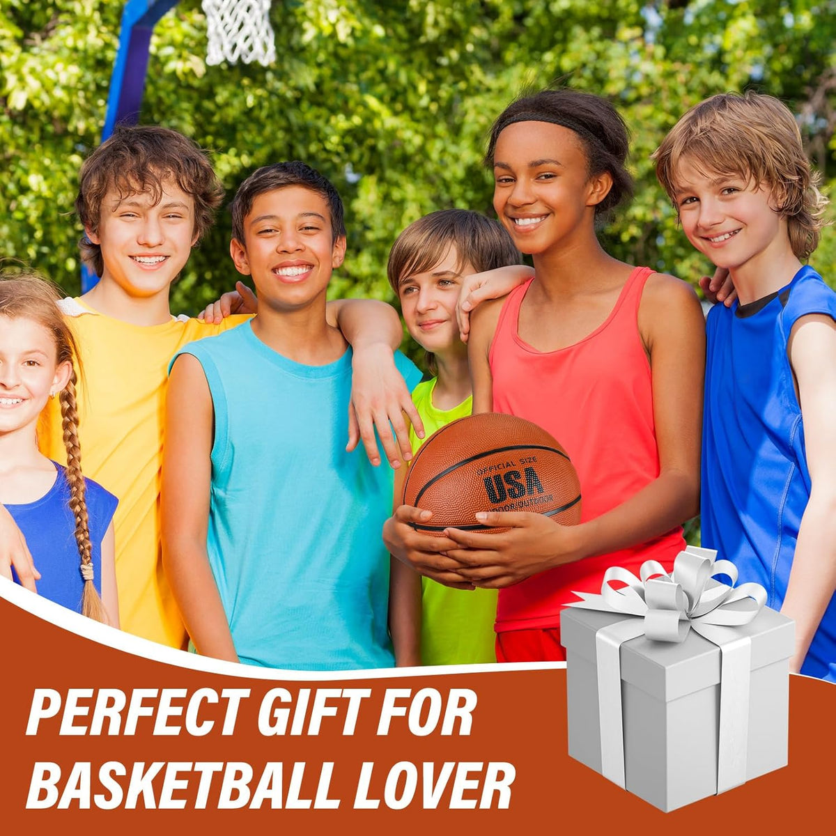 HyDren 12 Pcs Basketballs Bulk with Pump Donation Supplies Size 5/6/7 Deflated Basketball for Outside Sport Operation Machine Stitched Ball