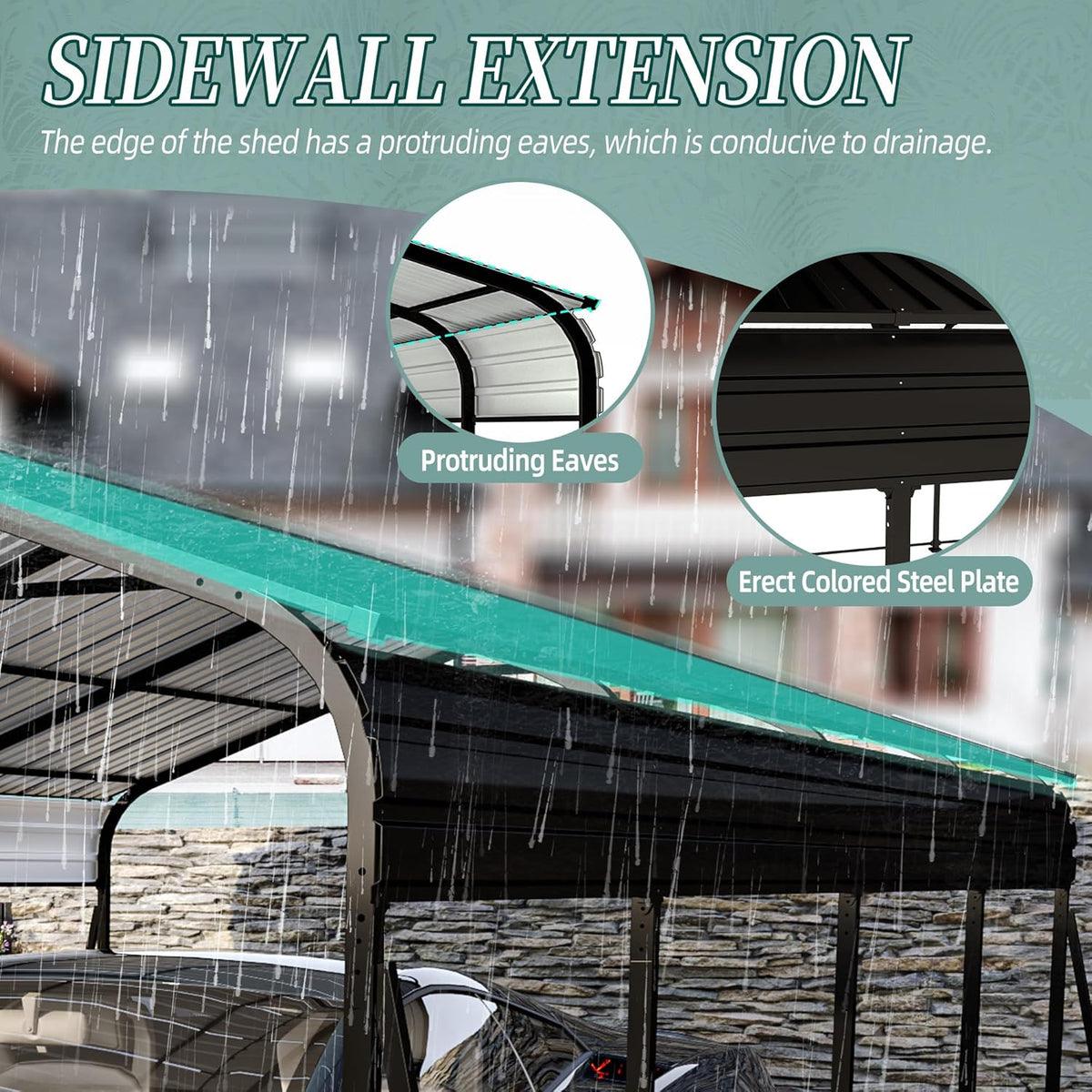 12x20 FT Metal Carport, Heavy Duty Car Port Canopy with Galvanized Steel Roof & Frame, Large Metal Carport Kit, Steel Car Shelter, Outdoor Car Garage for Car, Boat, Truck, Dark Gray