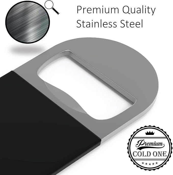 Bartender Bottle Openers, Beer Bottle Openers, Speed Openers 3 Pack by Premium Cold One. Professional Grade: Rubber Coated, Stainless Steel. Large, 7 inch