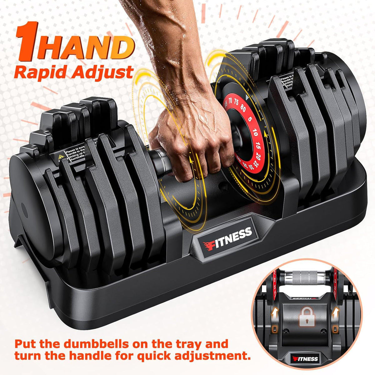 Adjustable Dumbbells Set of 2, 1 Hand Adjustable Weights Dumbbells Set, 5 in 1/10 in 1 Free Dumbbell with Anti-Slip Texture Handle, 25/55/80lb Pair Weight Set For Home Gym Suit both Men and Women