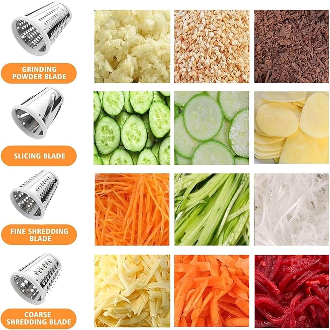 Slicer Shredder Attachment for Kitchenaid Stand Mixer, Salad Machine with Vegetable Slicer, Salad Maker, Food Slicers Cheese Grater Attachments for Kitchenaid Mixer Dishwasher Safe By Airpro,Blue