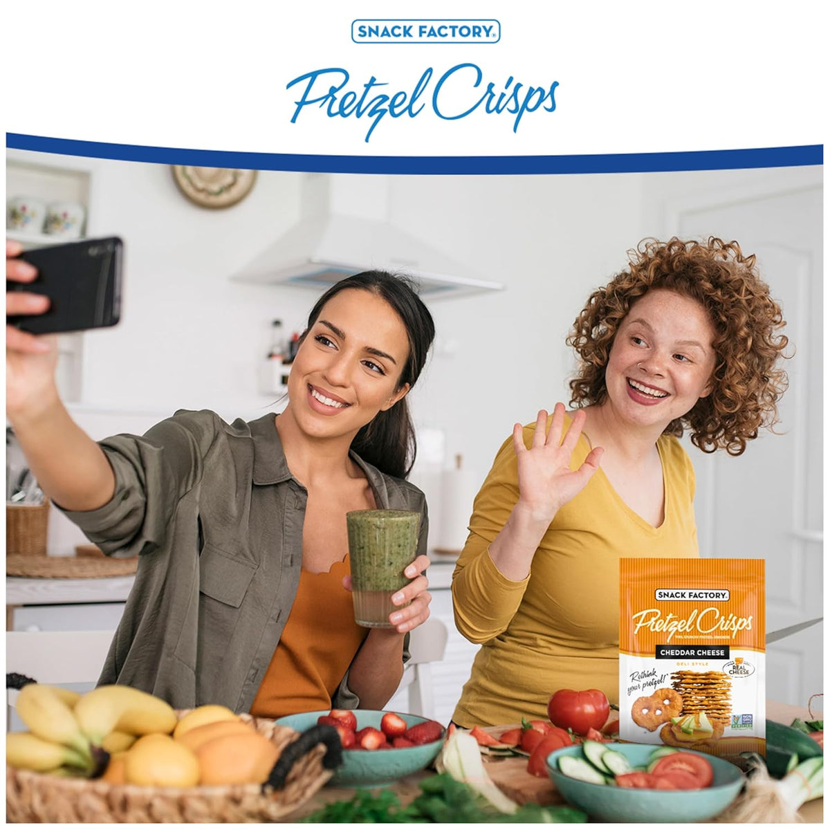 Snack Factory Pretzel Crisps, Cheddar Cheese, 7.2 Oz