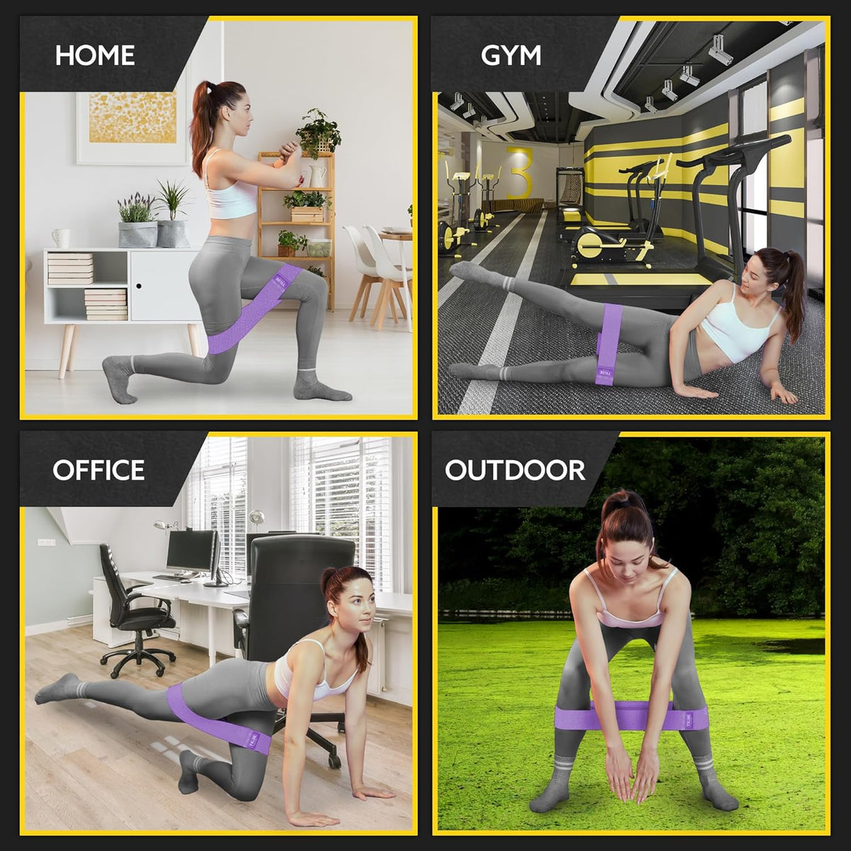 Fabric Resistance Bands for Legs - Workout Bands Resistance Bands for Men and Women - Booty Bands for Working Out - Exercise Bands Resistance Bands Set - Elastic Bands for Exercise