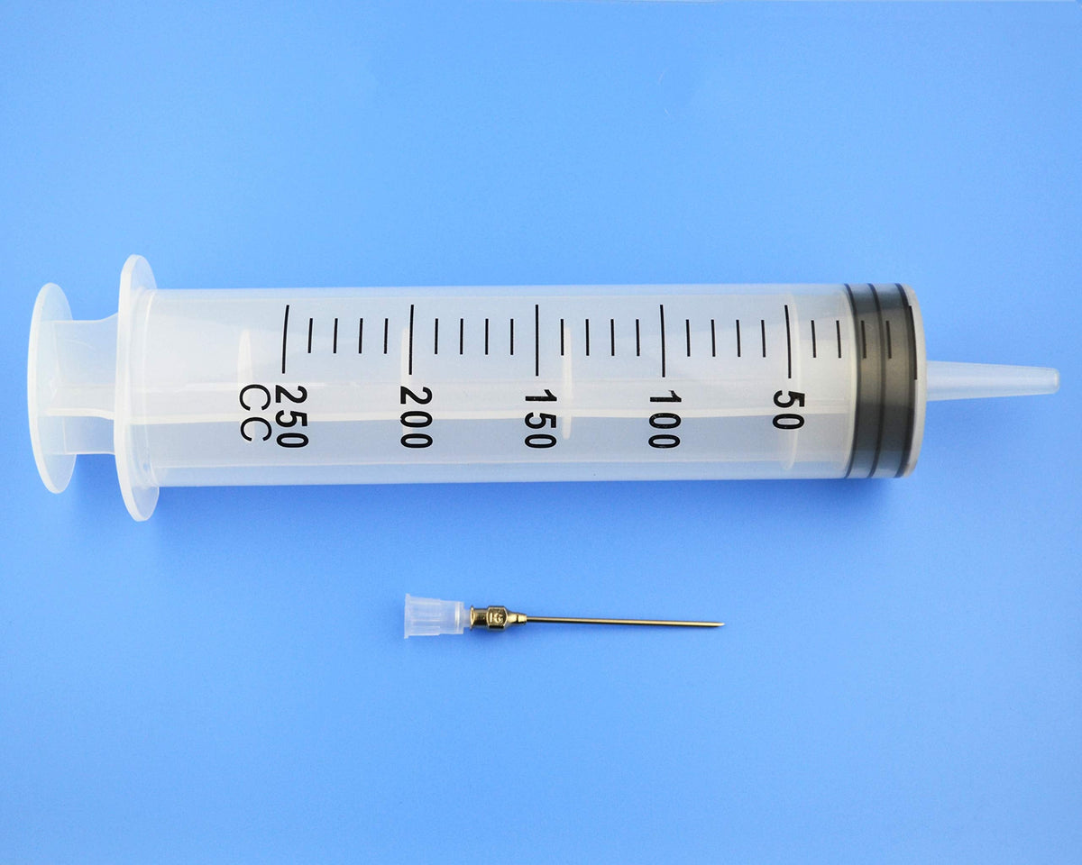 Kitchen 250ml Syringe with Needle - Large Volume Dispensing Syringe, Ideal for Glue and Plastic Use