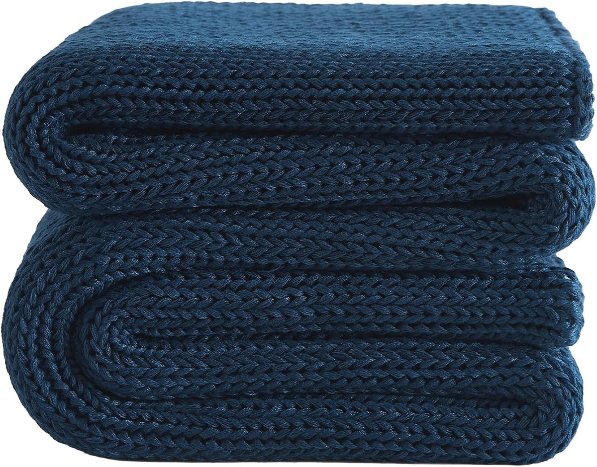 L'AGRATY Knitted Weighted Blanket - 60"x80" 15lbs Cooling Chunky Knit Heavy Blanket for Adults Braided Crochet Throw Thick Cable Yarn Knit Decorative No Beads Evenly Weighted Machine Washable