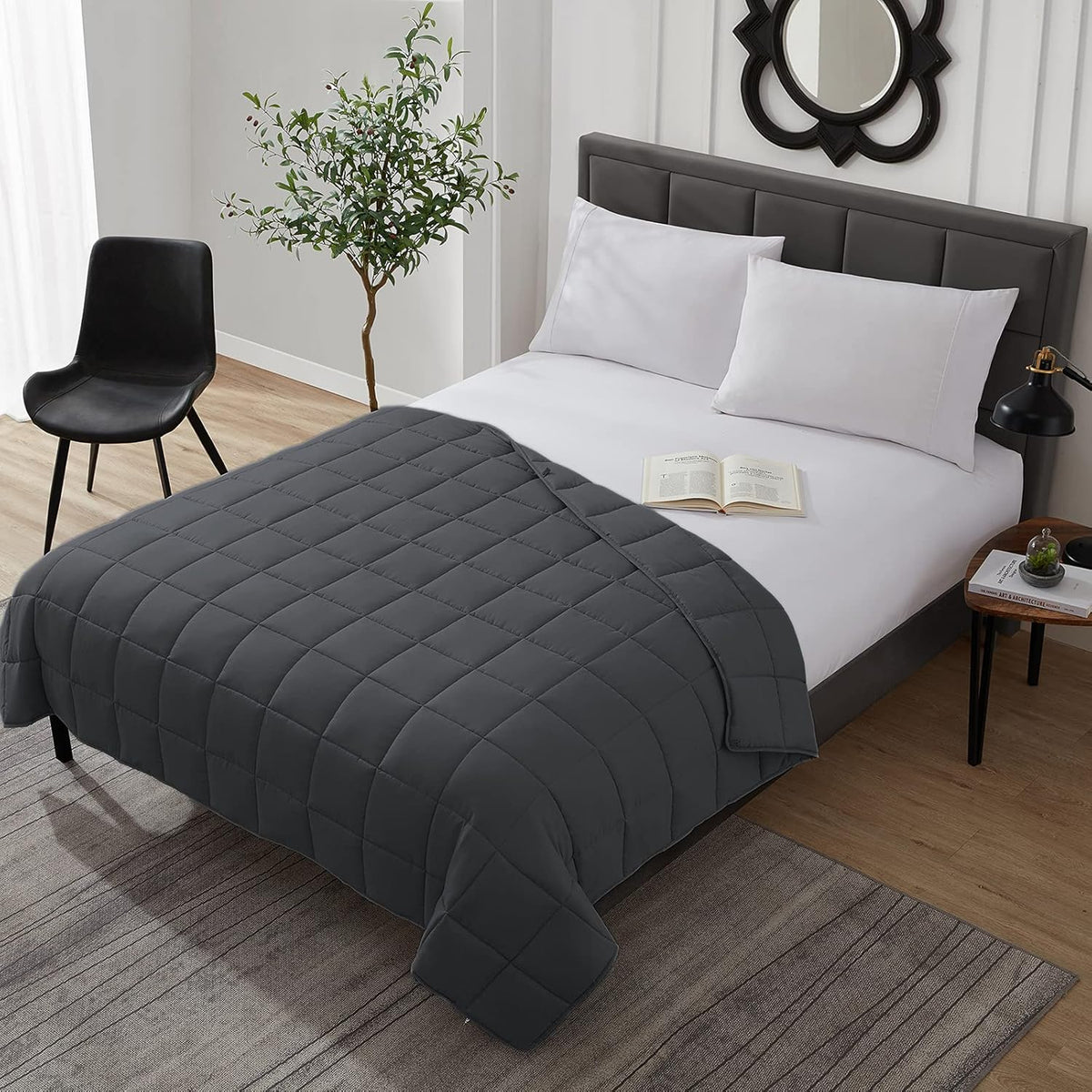 L'AGRATY Weighted Blanket - 36"x48" 5lbs Weighted Blanket Microfiber Material with Glass Beads Small Blanket for All-Season Summer Fall Winter Soft Thick Blanket