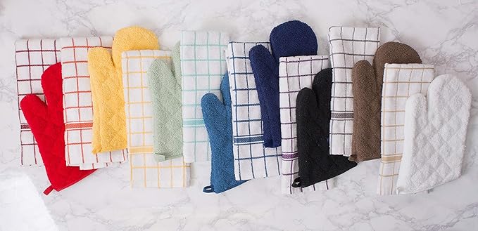 DII Basic Terry Collection Quilted 100% Cotton, Potholder, Wine, 3 Piece