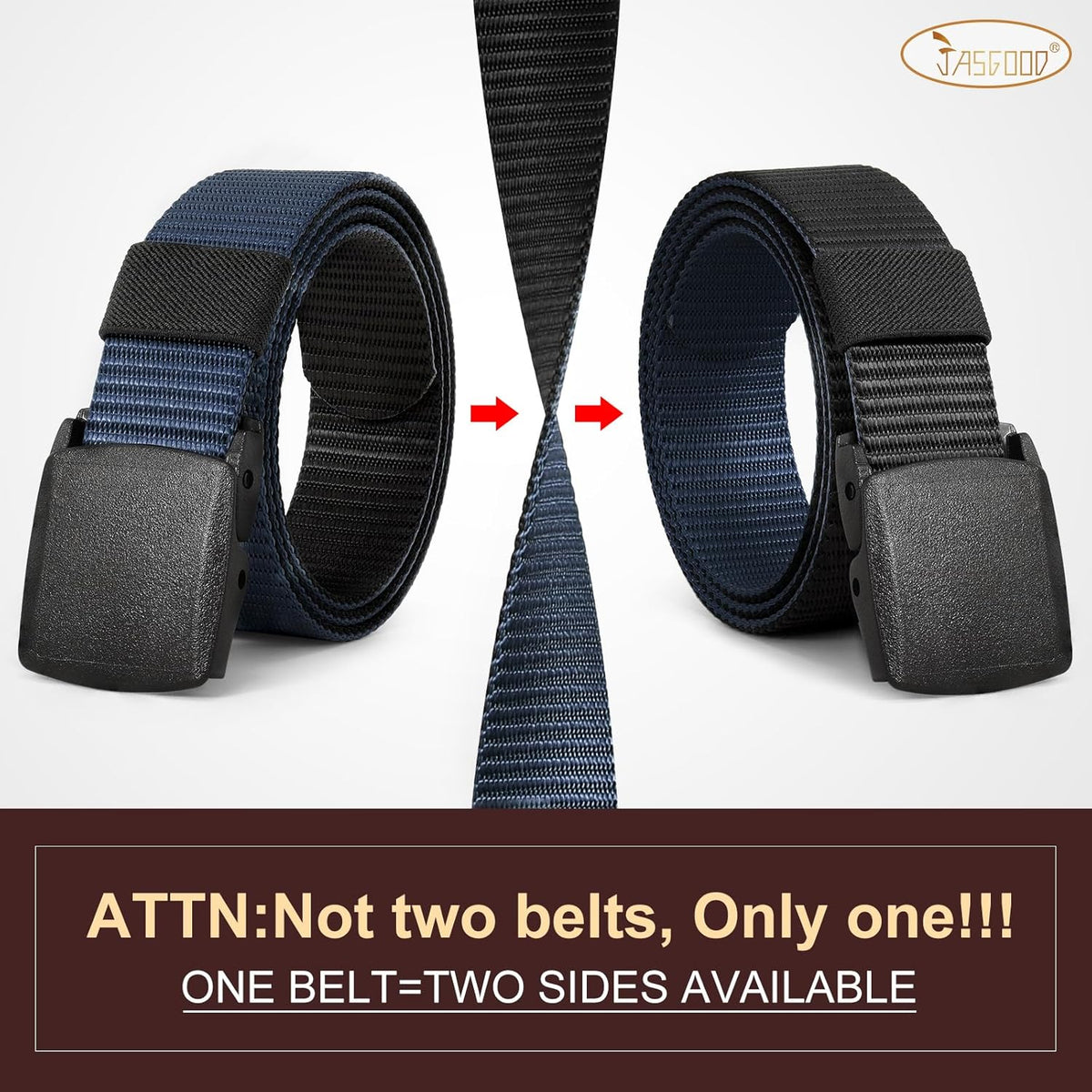 JASGOOD Nylon Canvas Breathable Military Tactical Men Waist Belt With Plastic Buckle