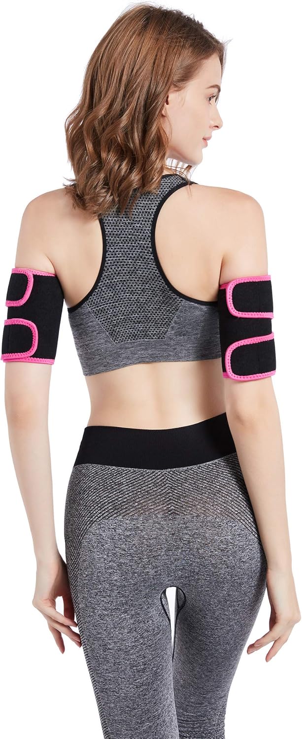 Bakerdani Hot Sweat Neoprene Compression Arm Sauna Sleeves Slimmer Bands Wraps Arm Trimmers for Men & Women (a Pair)