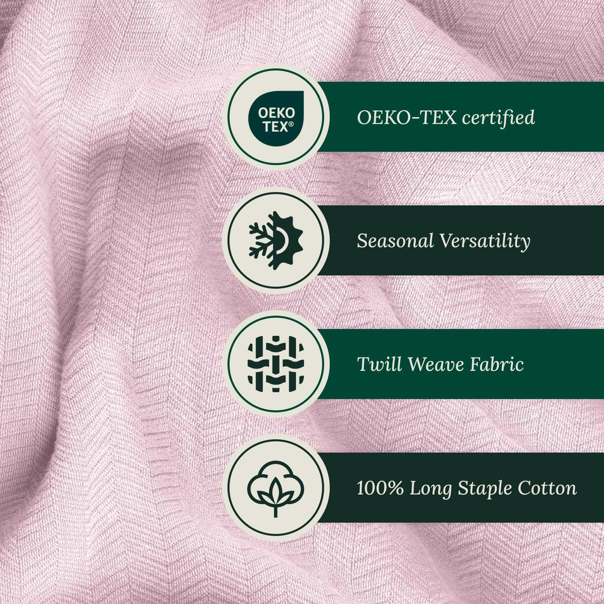 Cloud Scape Linen 100% Cotton Queen Size Blanket, Herringbone Pattern, Lightweight Summer Blanket,Best Gifts for Women, fits Full Size Bed, 92 x 92, Seashell Pink