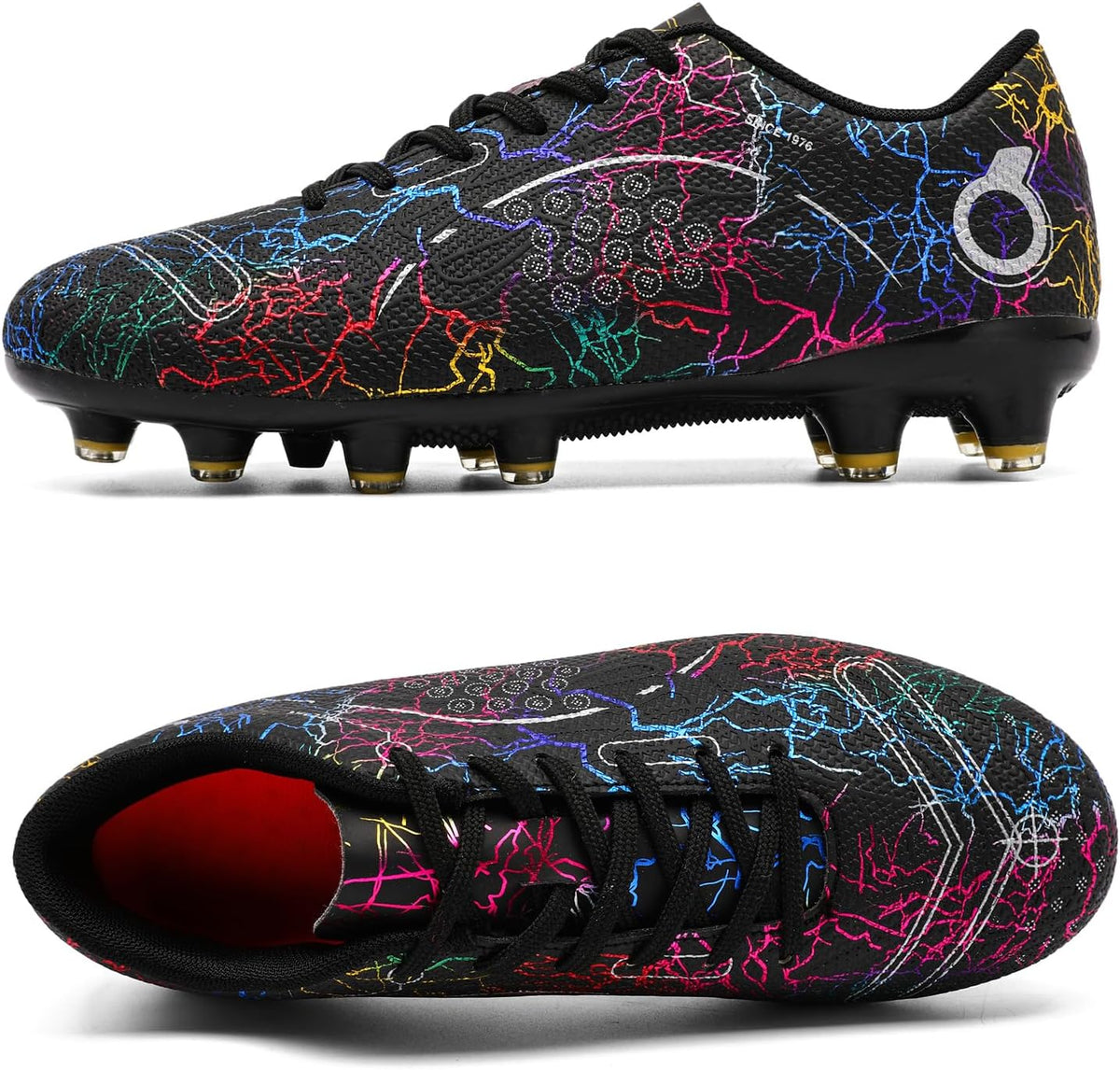 Boys' Soccer Shoes Kids Firm Ground Soccer Cleats Girls Athletic Sneakers Outdoor Turf Football Shoes for Little/Big Kid