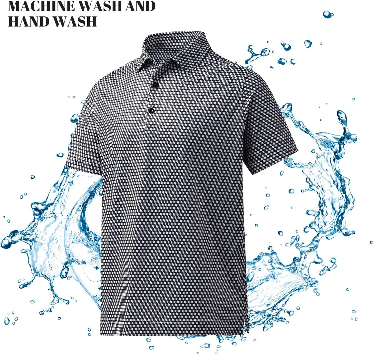 DEOLAX Mens Polo Shirts Fashion Print Mens Golf Shirt Dry Fit Mens Golf Polo Short Sleeve Quick Dry Funny Golf Shirt for Men