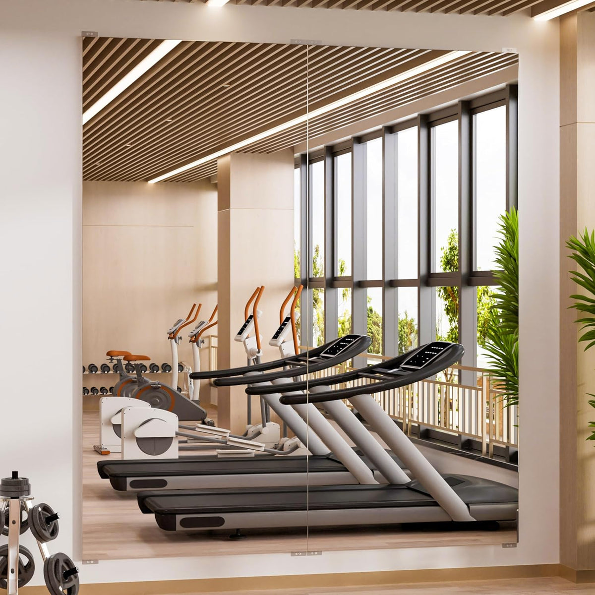2PCS 71" X 32" Gym Mirror - Full Length Wall Mirror for Gyms, Dance Studios, Home and Yoga - Easy Installation, Ultra Light Shatterproof Nano Miorror Reduces 60% Commercial Insurance Costs, 5LB Each