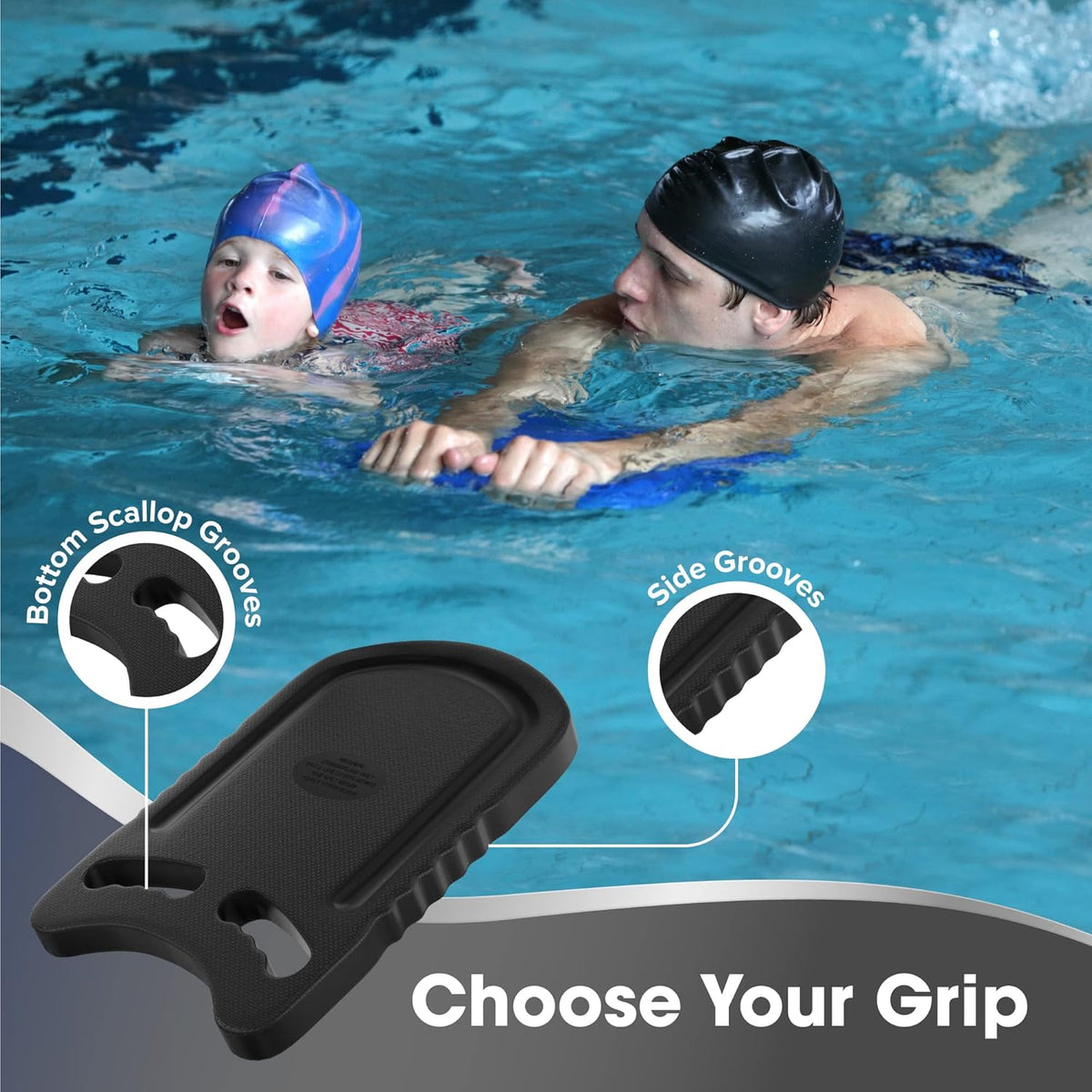Kickboard Adult & Youth Swim Buoy Aid Leg Kick Exercise Training Float for Swimming Pool or Open Water Foam Equipment | High Buoyancy | Non-Slip | EVA Material & BPA Free