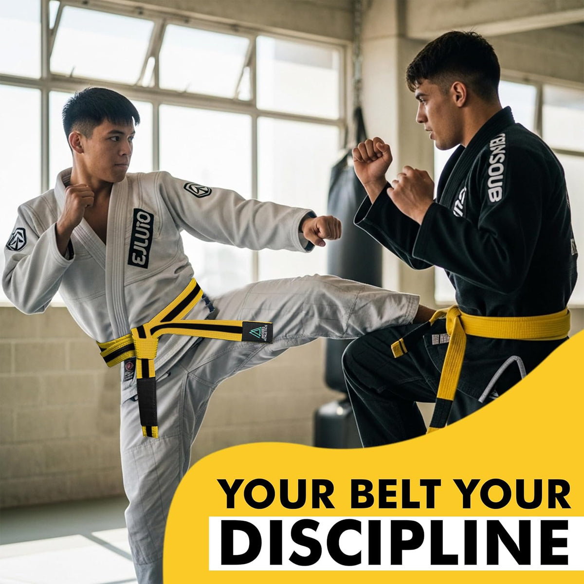 Brazilian Jiu Jitsu Belts Preshurunk Martial Arts Youth BJJ Belts for Girls & Boys with BJJ Ranking Stripes