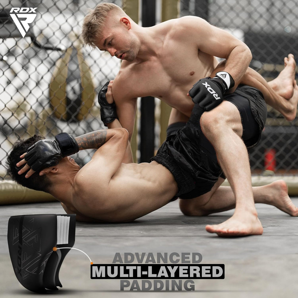 RDX Groin Protector for Boxing, Muay Thai, Kickboxing and MMA Fighting, Maya Hide Leather Abdo Gear for Martial Arts Training, Men Jockstrap Abdominal Protector for Sparring, Taekwondo and Grappling