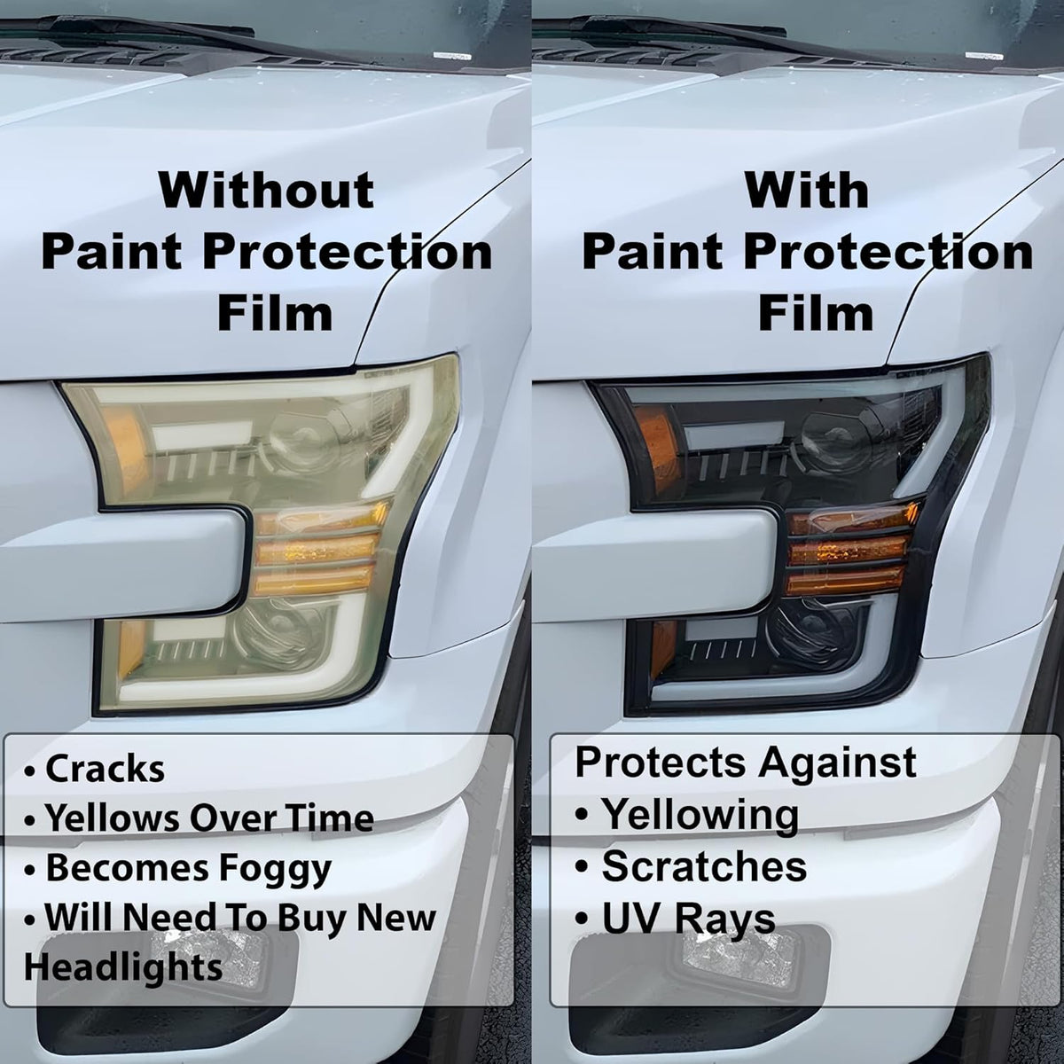BOGAR TECH DESIGNS Full Headlight Head Light PPF Kit Fits Cadillac Escalade (ESV) 2015-2020, Clear Bra