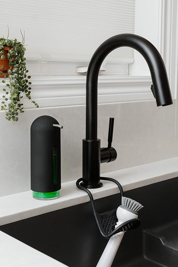 Umbra Penguin 12 oz (355 ml) Soap Pump, Kitchen Soap Dispenser, Also Works with Hand Sanitizer, Black