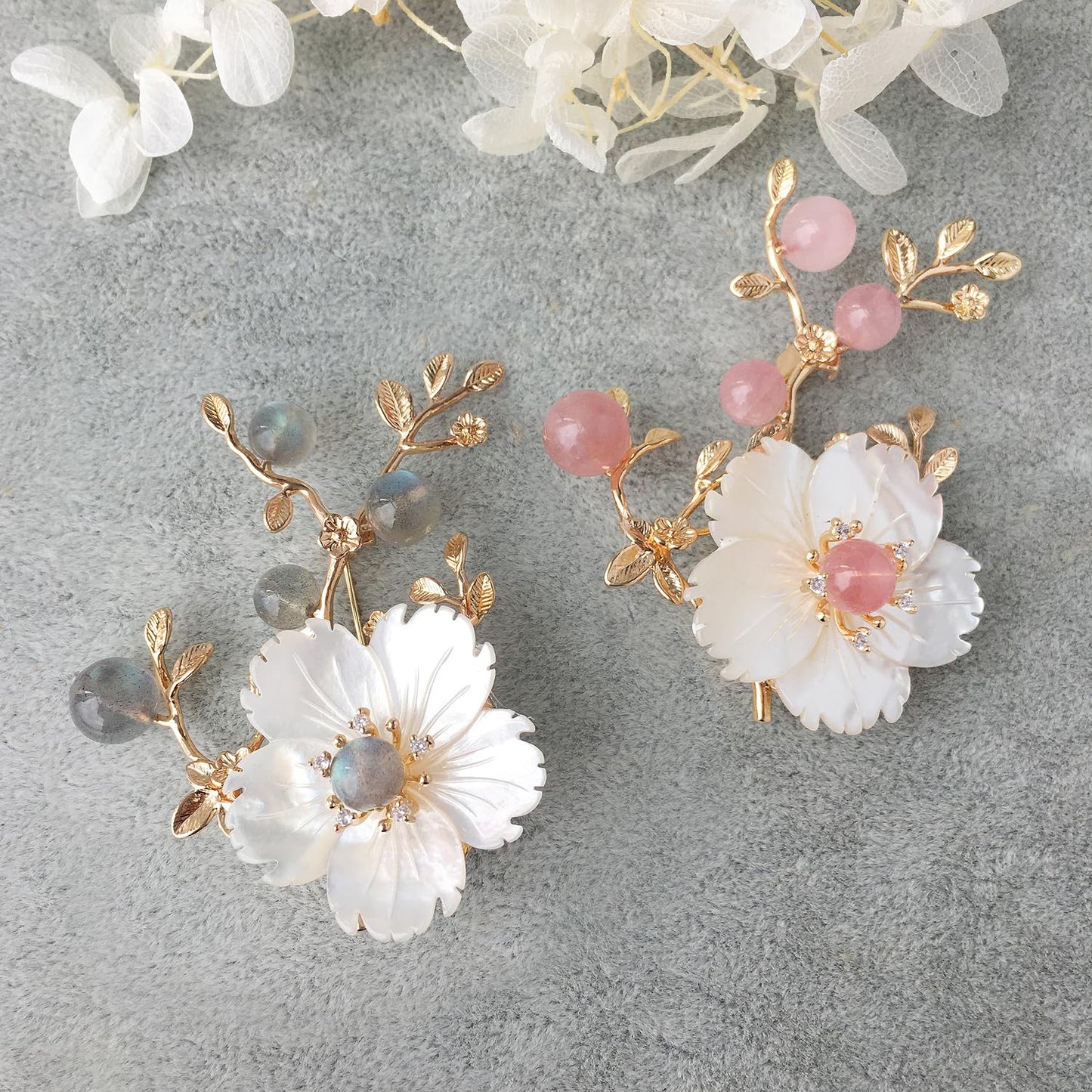 (XZ2020-3) CCijiNG Brooches for Women with Crystal, Pink Flower, Rhinestone Brooches Pins Elegant Jewelry Blossom Fashionable Gifts Ladies Bouquet Brooches Pin for Birthday, Party, New Year, Wedding,