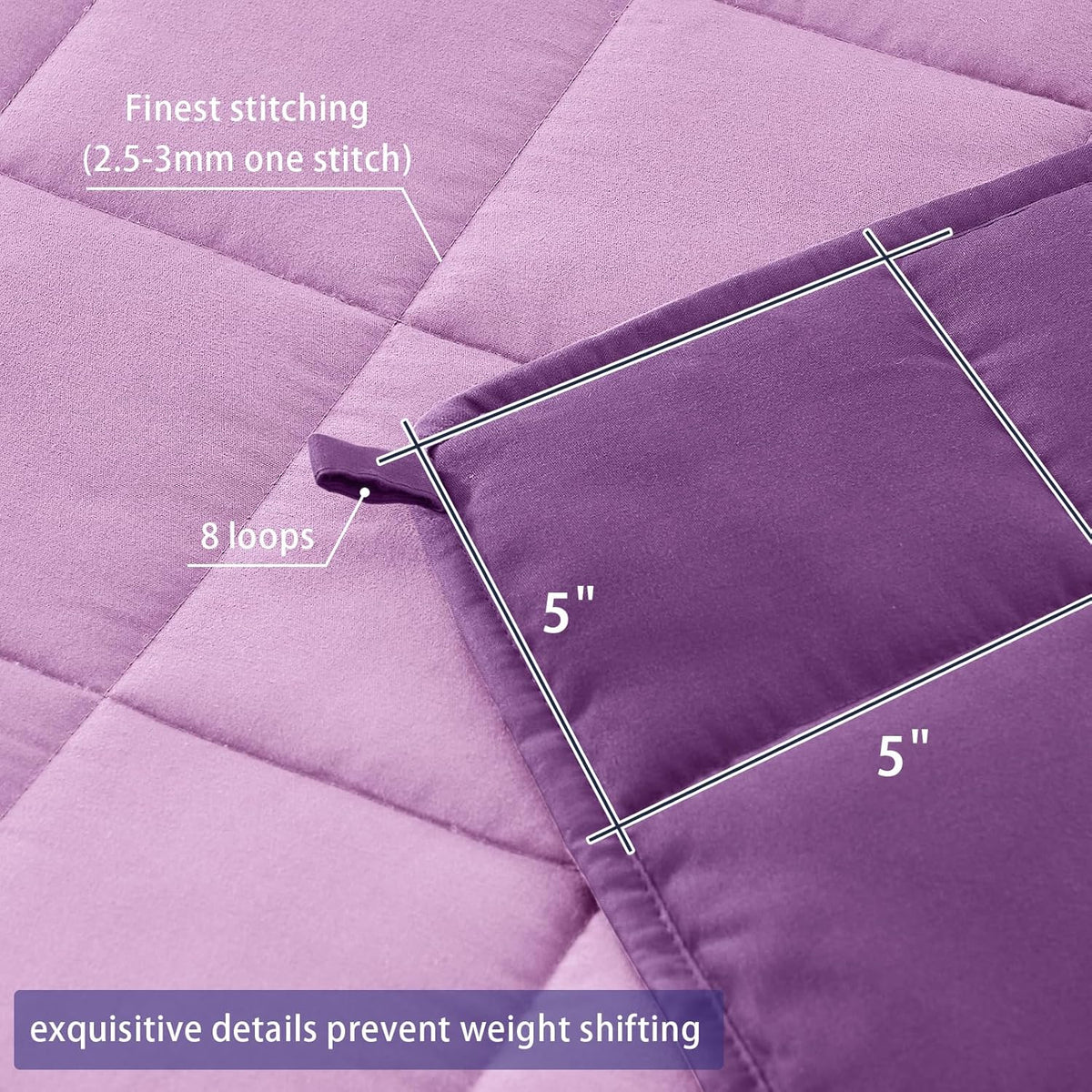 yescool Weighted Blanket for Adults (20 lbs, 88” x 104”, Purple) Cooling Heavy Blanket for Sleeping Perfect for 190-210 lbs, Queen Size Breathable Blanket with Premium Glass Bead, Machine Washable
