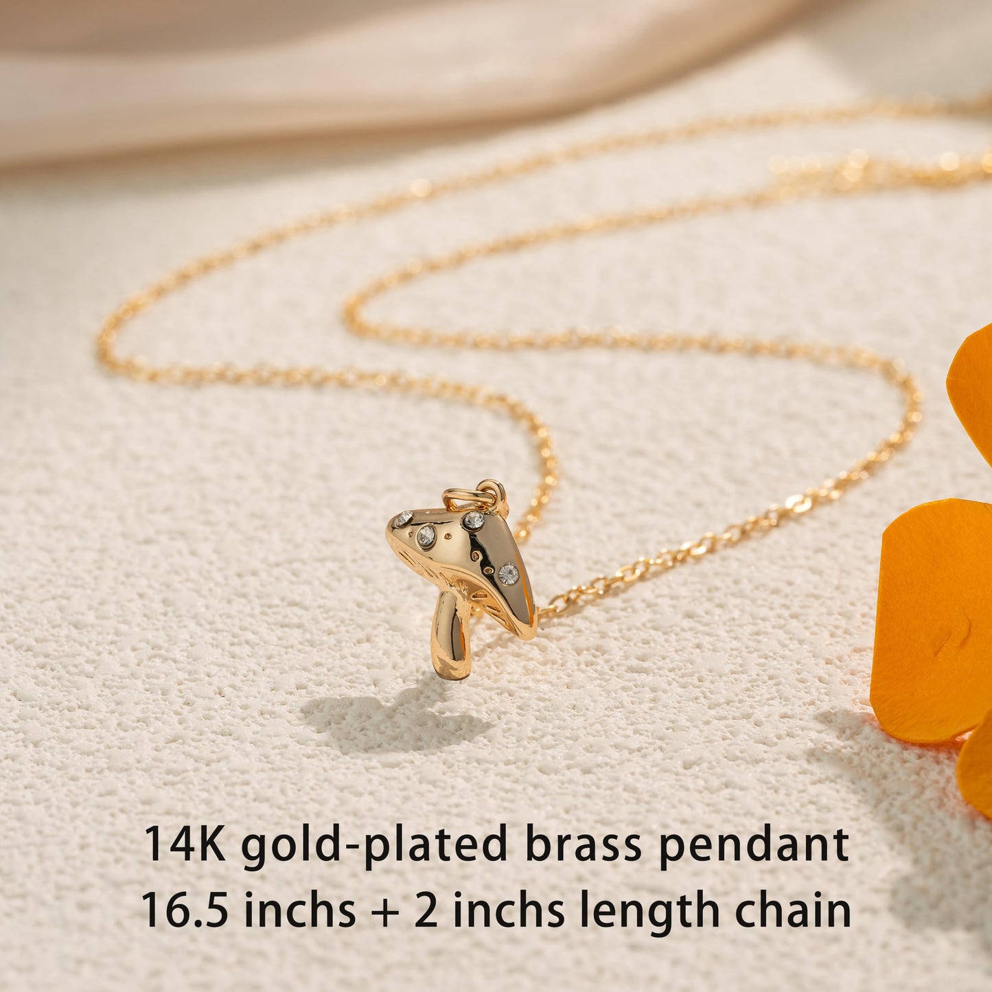 OBSUN Mushroom Necklace Motivational Gifts for Women Golden Mushroom Jewelry Accessories (Mushroom)