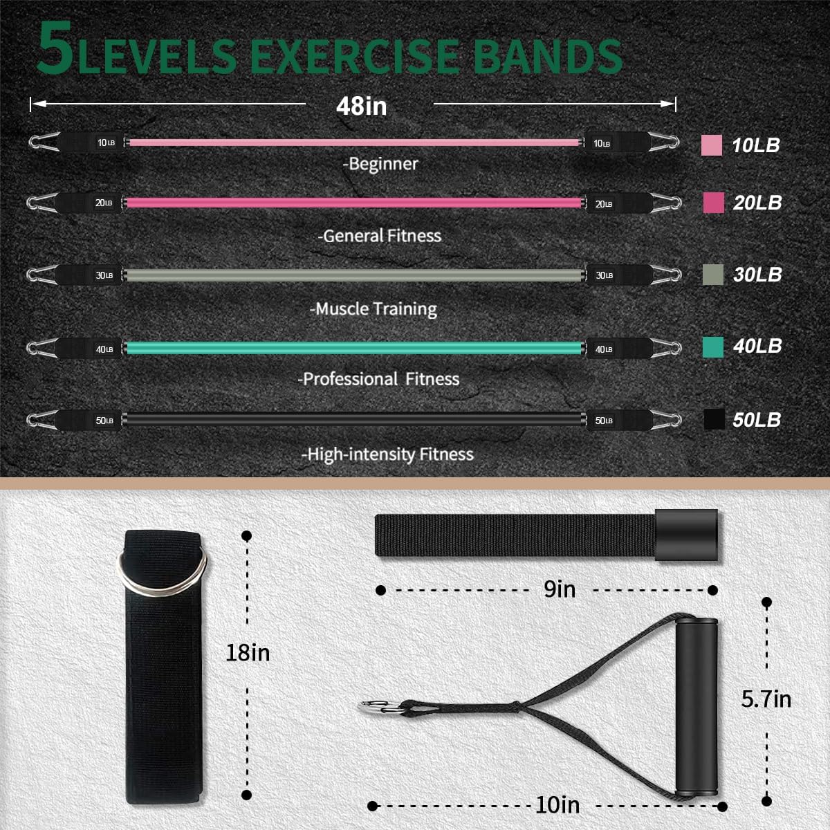 VEICK Resistance Bands, Exercise Bands, Workout Bands, Resistance Bands for Working Out with Handles for Men and Women, Exercising Bands for Fitness Weights Work Out at Home
